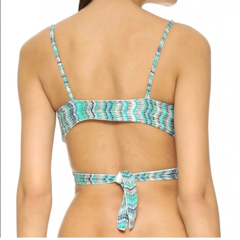 L space reversible‎ wrap multicolor blue bralette bikini top Medium